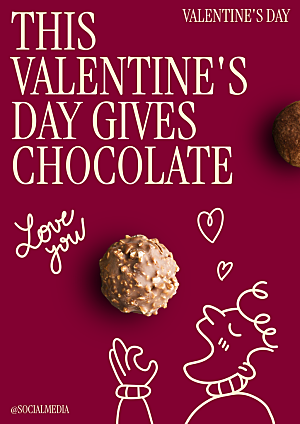 情人节美味巧克力宣传海报