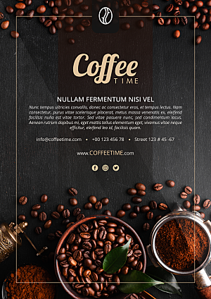 醇香咖啡宣传海报模板