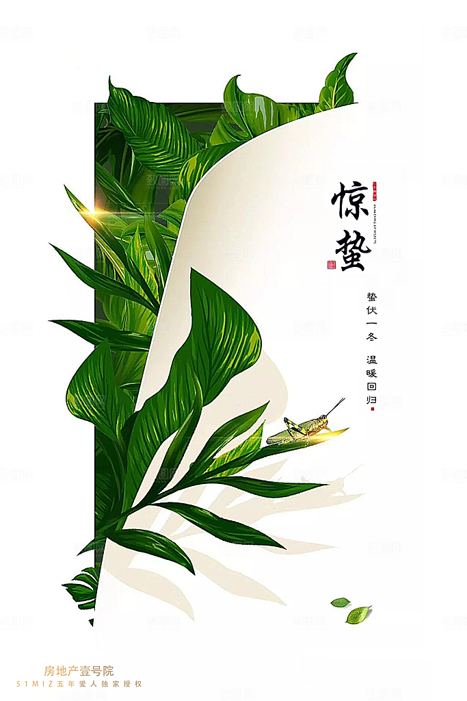 惊蛰节气简约大气海报