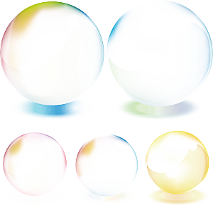 彩色泡泡插图素材透明气泡肥皂水泡