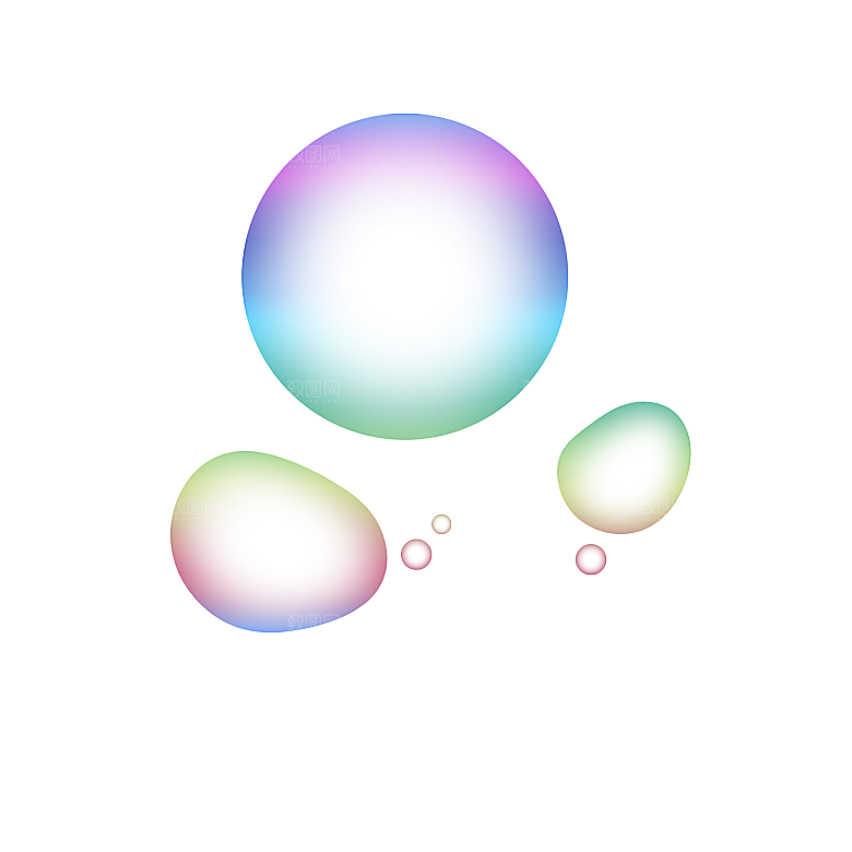 彩色泡泡插图素材透明气泡肥皂水泡元素