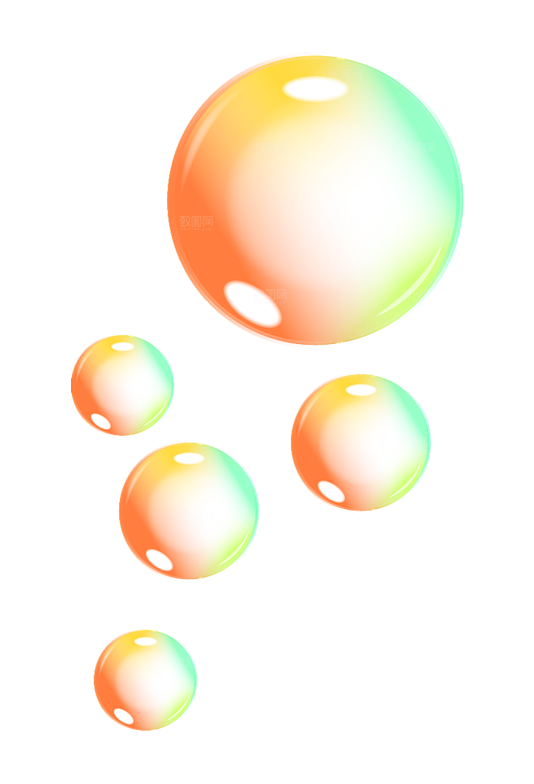 彩色泡泡插图素材透明气泡肥皂水泡