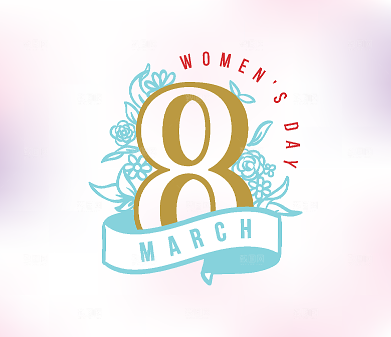 妇女节英文图标素材源文件