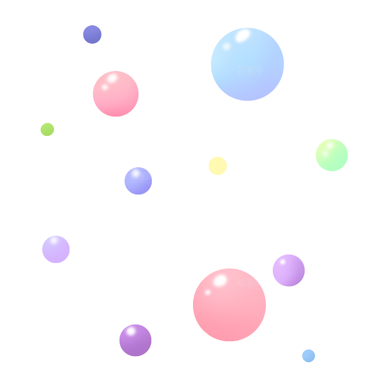 彩色泡泡插图素材透明气泡肥皂水泡