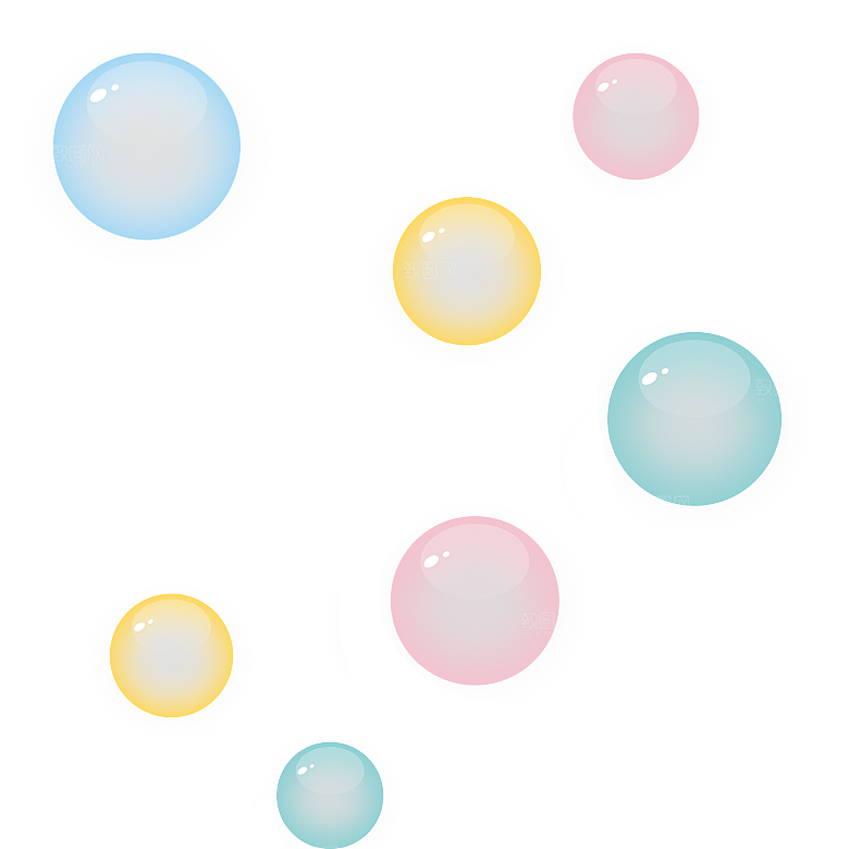 彩色泡泡插图素材透明气泡肥皂水泡