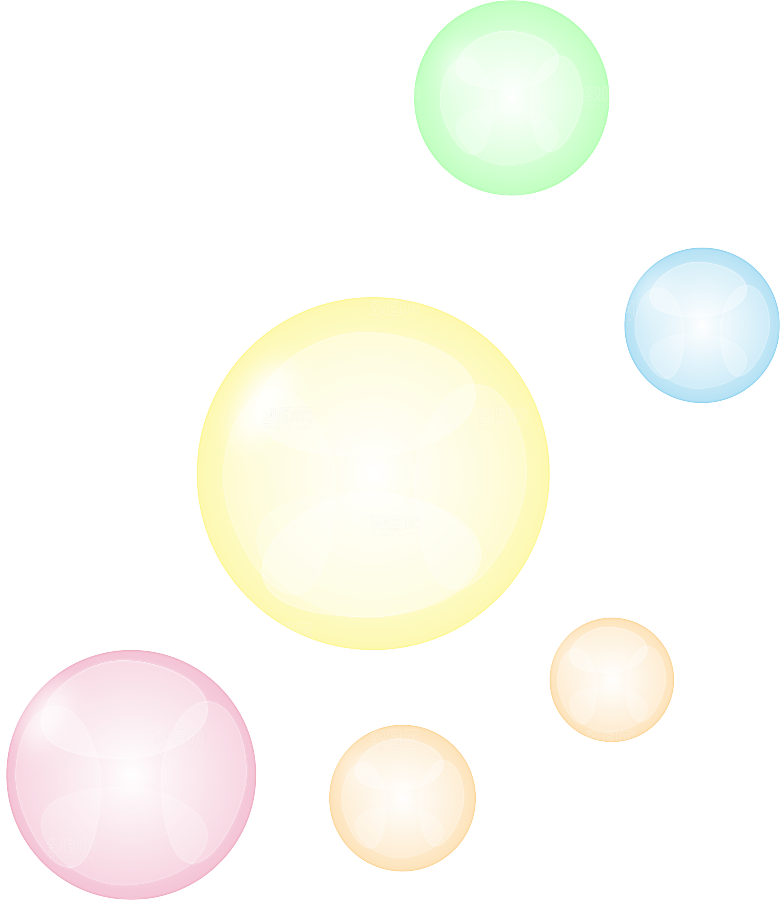 彩色泡泡插图素材透明气泡肥皂水泡元素
