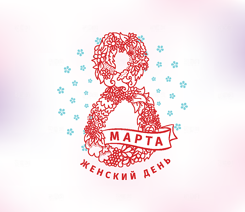 妇女节英文图标素材源文件