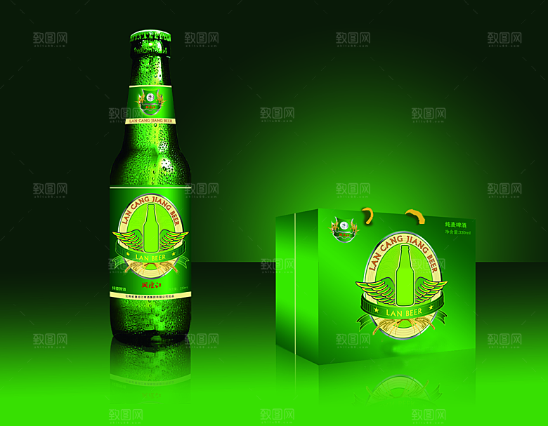 啤酒立体效果效果图