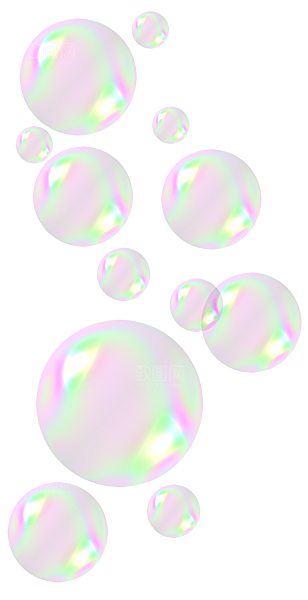 彩色泡泡插图素材透明气泡肥皂水泡