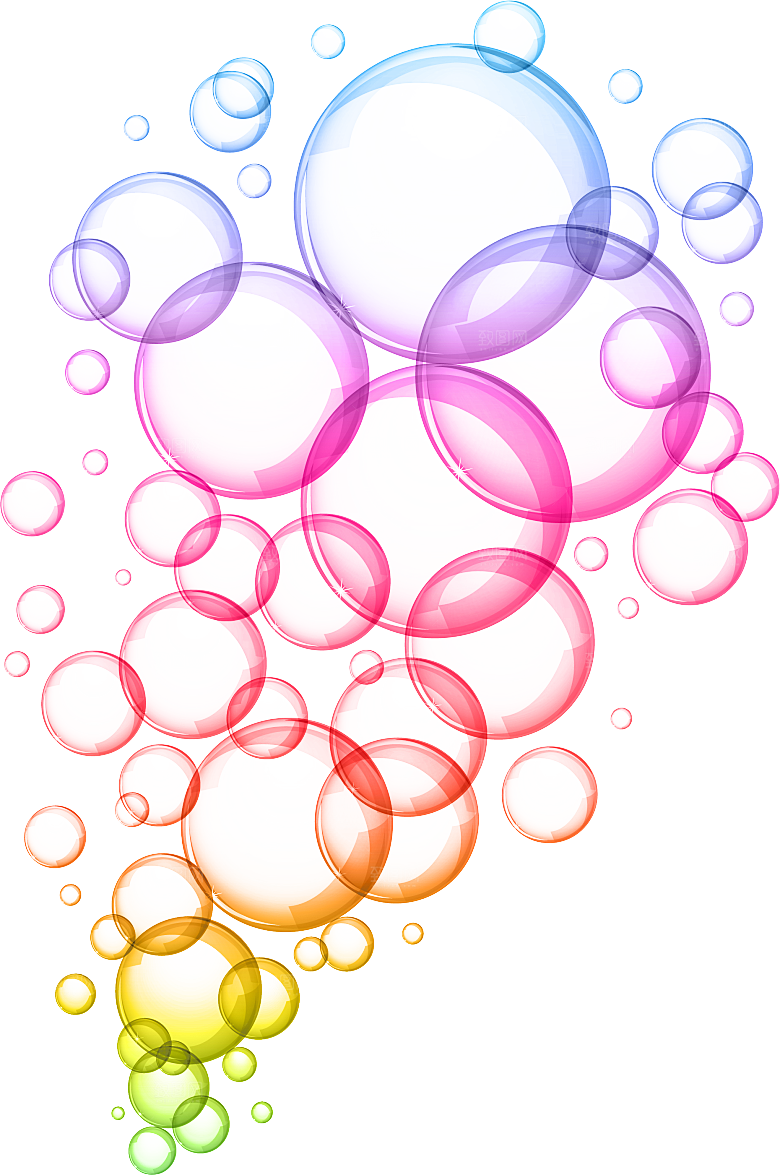 彩色泡泡插图素材透明气泡肥皂水泡