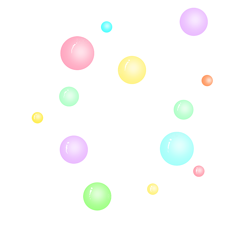 彩色泡泡插图素材透明气泡肥皂水泡元素
