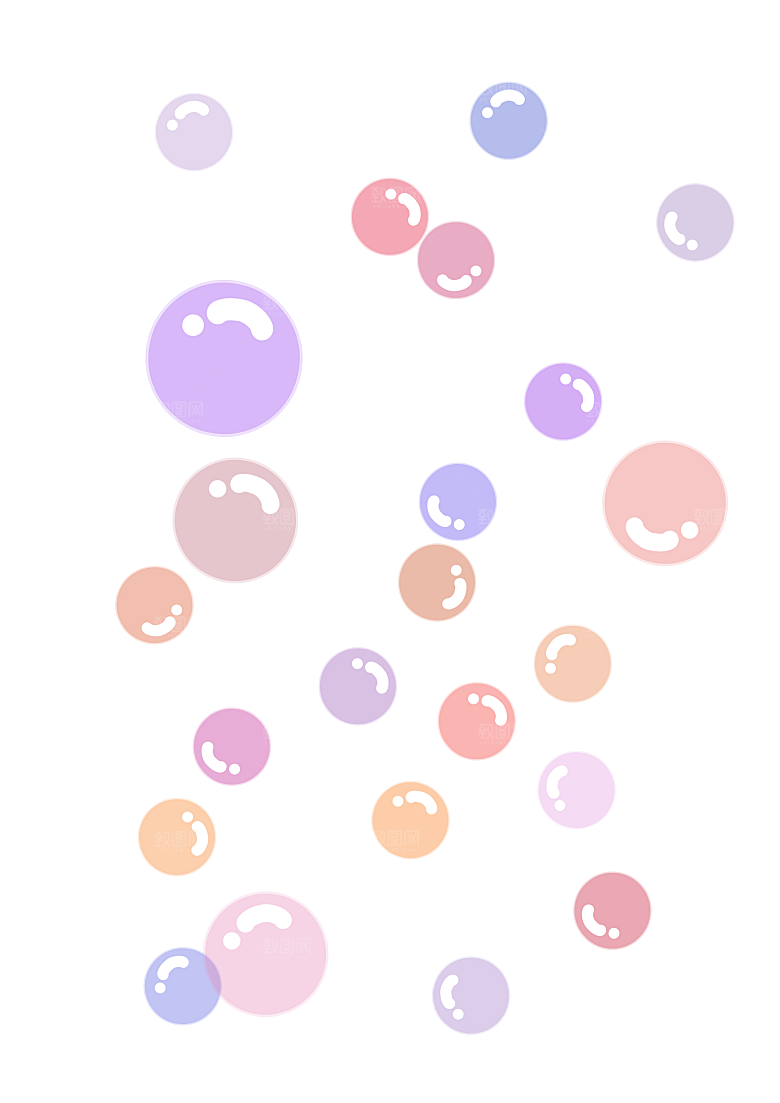 彩色泡泡插图素材透明气泡肥皂水泡元素