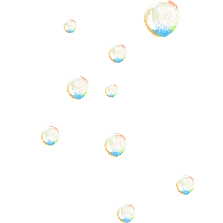 彩色泡泡插图素材透明气泡肥皂水泡元素