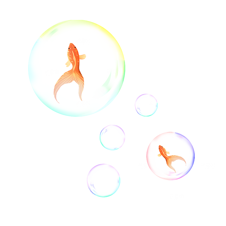 彩色泡泡插图素材透明气泡肥皂水泡元素