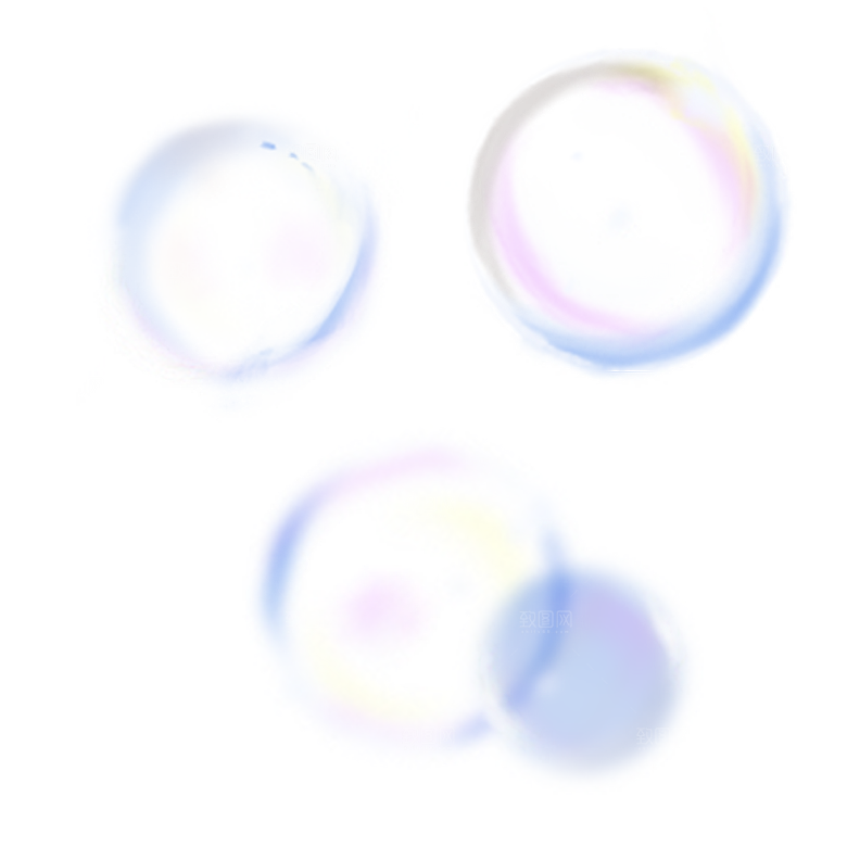 彩色泡泡插图素材透明气泡肥皂水泡