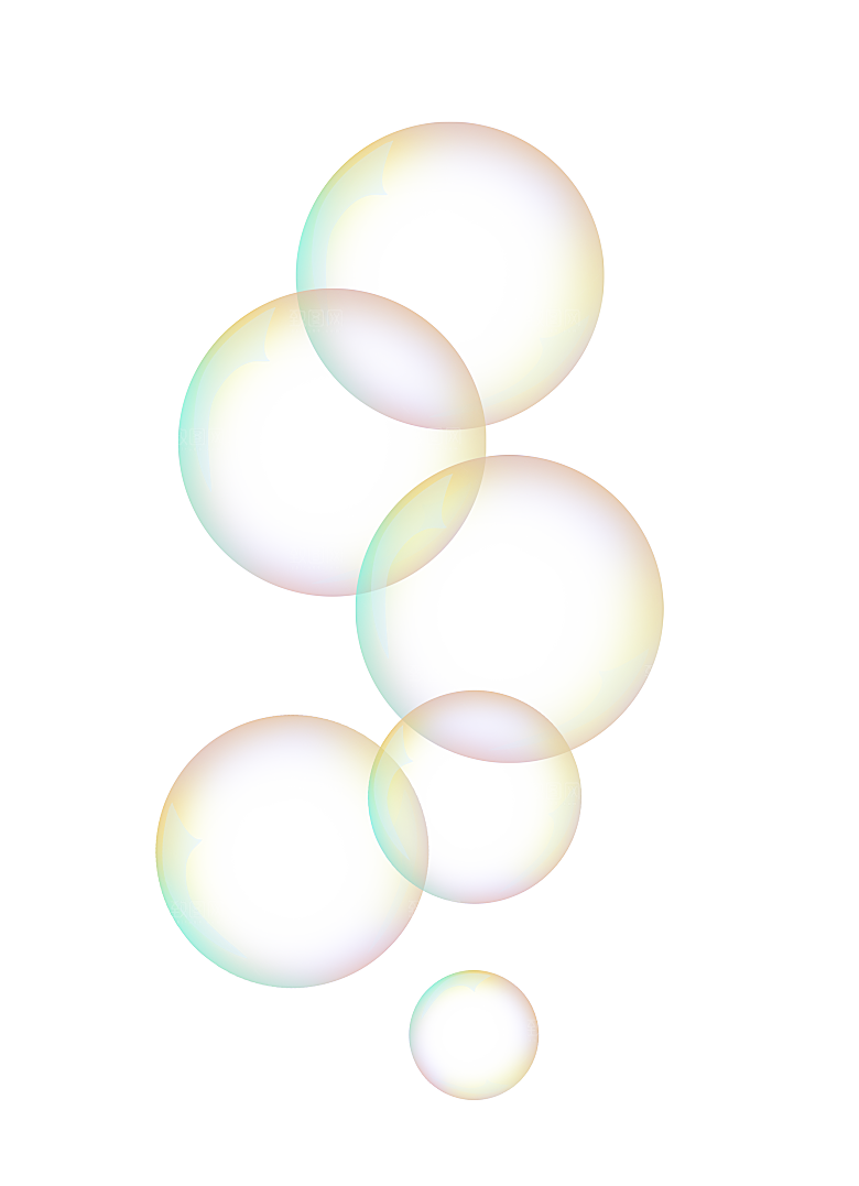 彩色泡泡插图素材透明气泡肥皂水泡元素