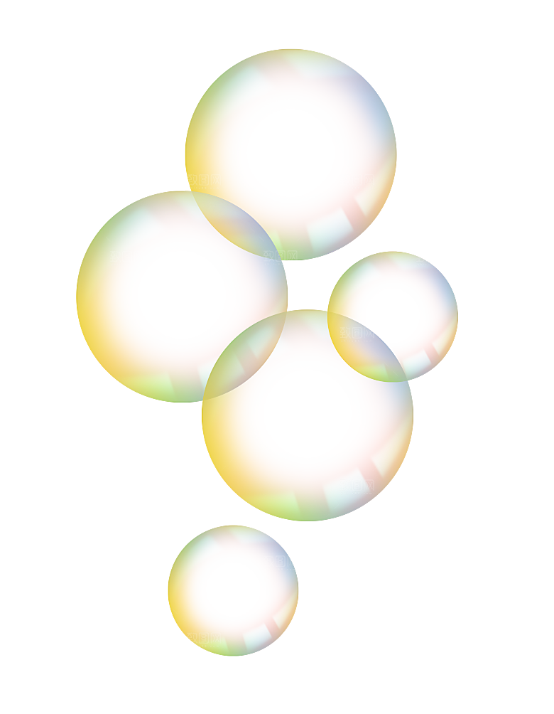 彩色泡泡插图素材透明气泡肥皂水泡
