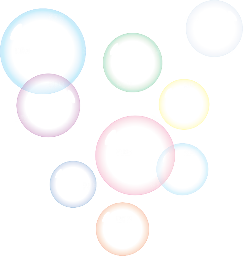 彩色泡泡插图素材透明气泡肥皂水泡
