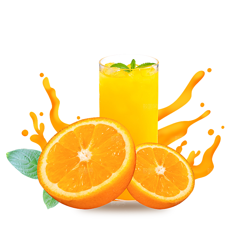 橙子汁橙汁水素材