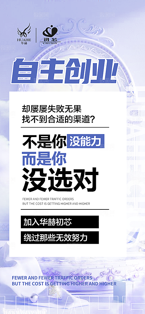 创意潮流创业文字排版海报