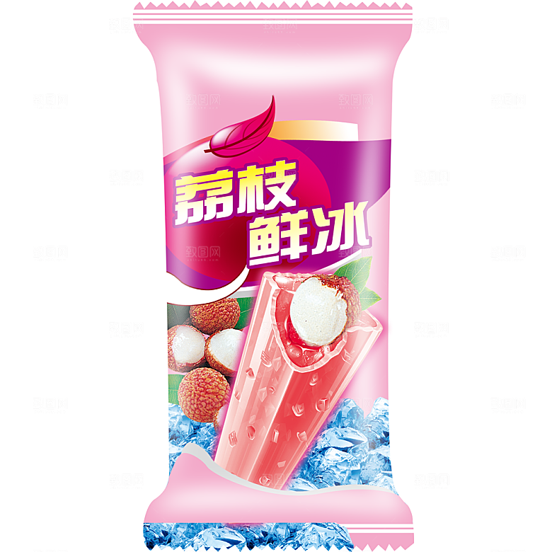 荔枝味雪糕棒冰包装设计