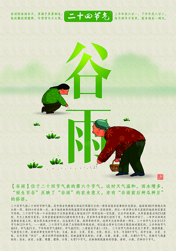 二十四节气之谷雨PSD素材