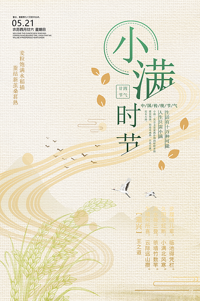 小满时节PSD分层海报