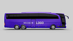 紫色企业vi提案样机巴士