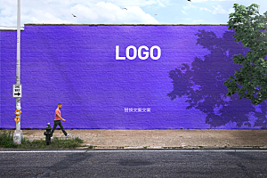 紫色企业vi提案样机围墙
