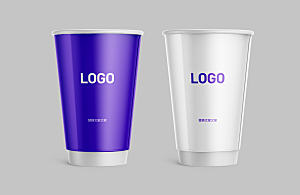 紫色企业vi提案样机一次性杯子