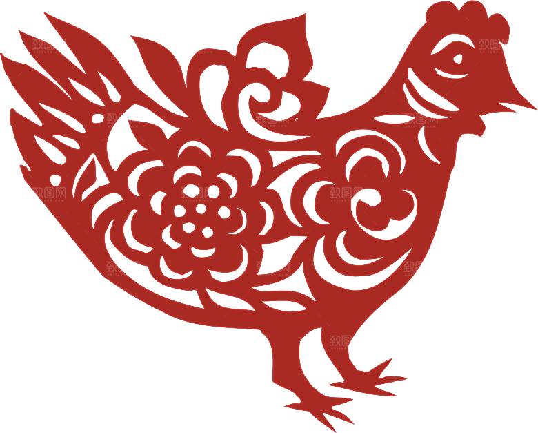 动物剪纸图案素材元素
