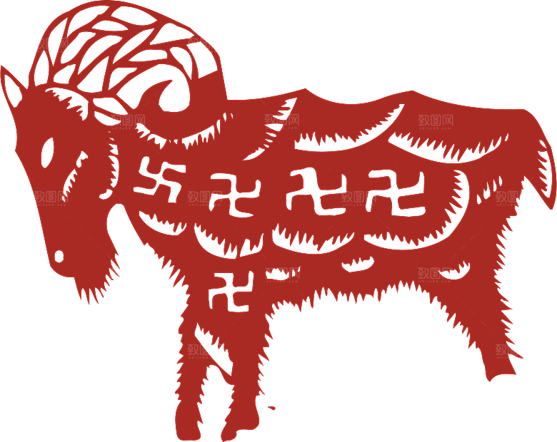 动物剪纸图案素材元素