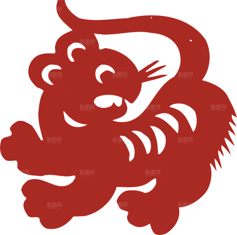 动物剪纸图案素材元素