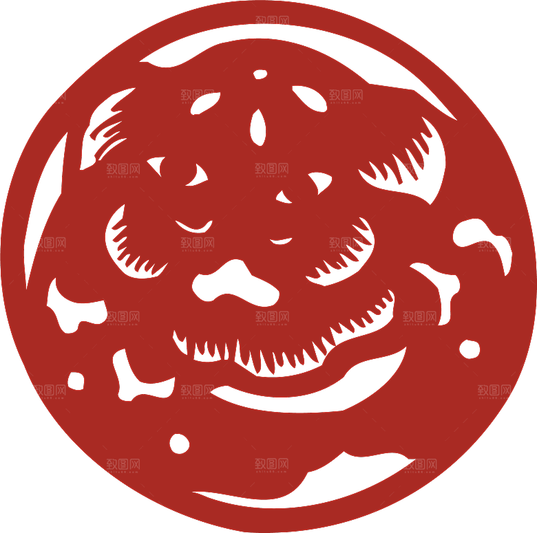 动物剪纸图案素材元素