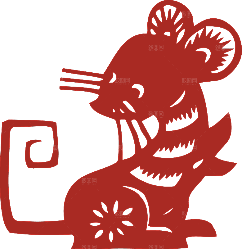 动物剪纸图案素材元素