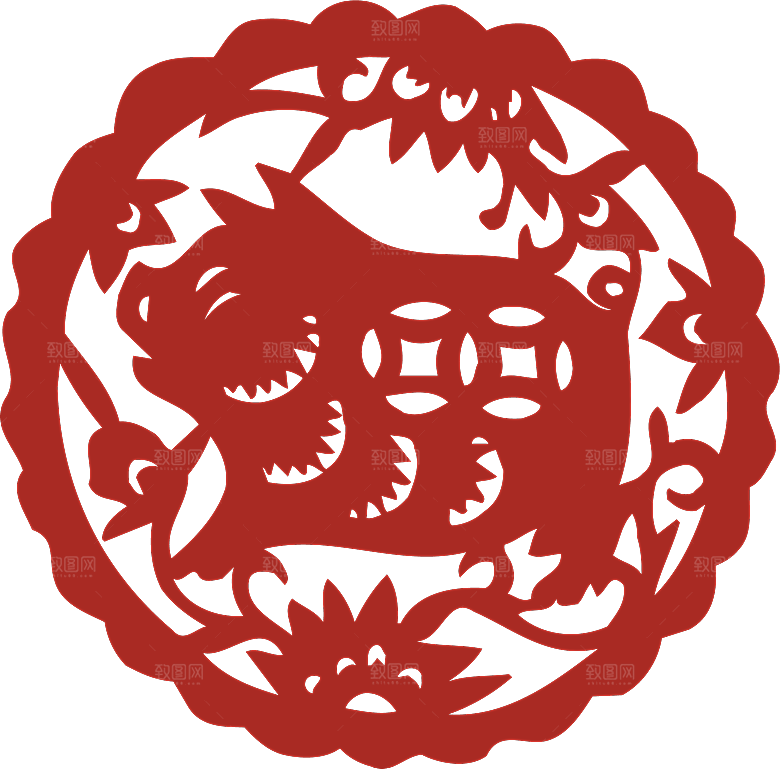 动物剪纸图案素材
