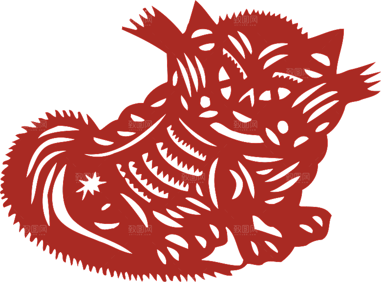 动物剪纸图案素材