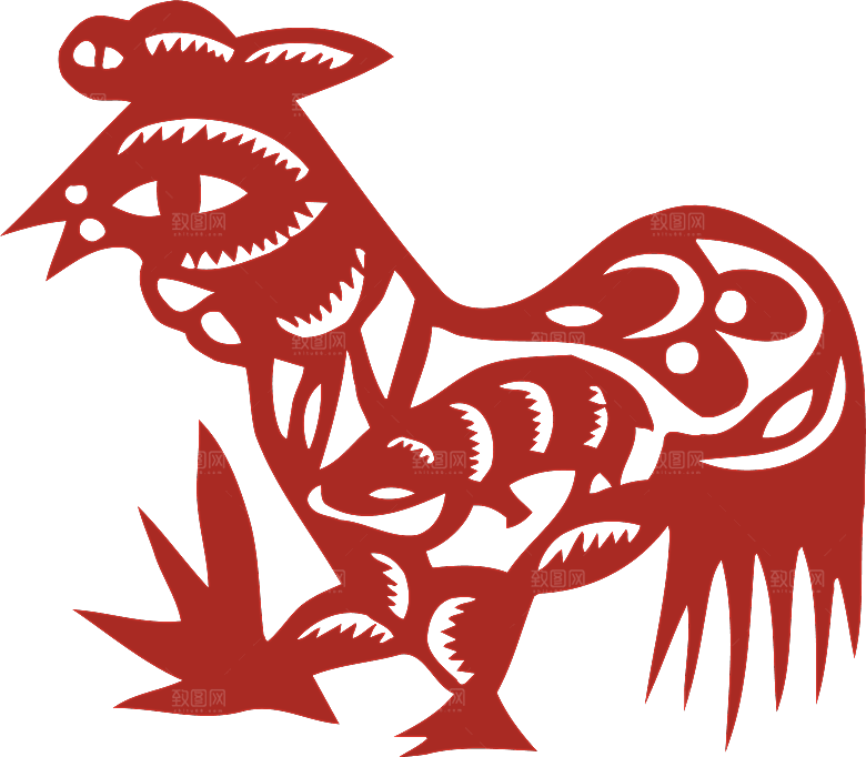 动物剪纸图案素材元素