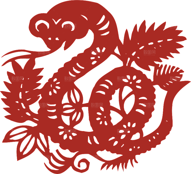 动物剪纸图案素材元素