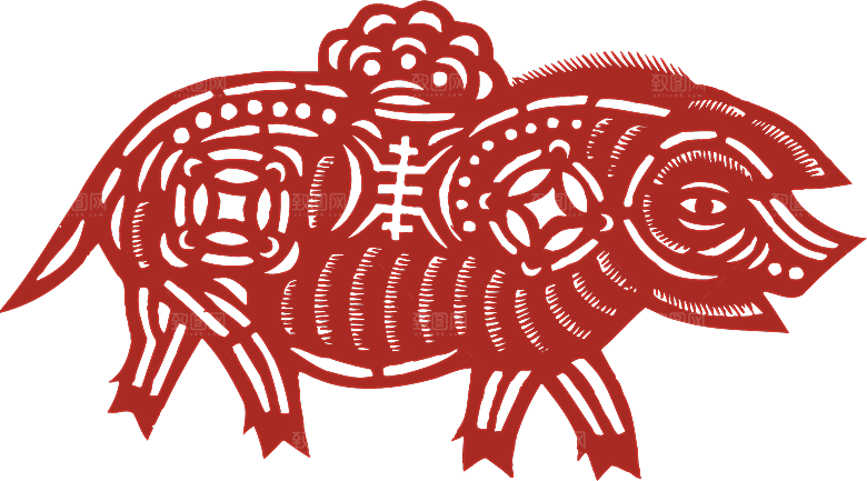 动物剪纸图案素材元素