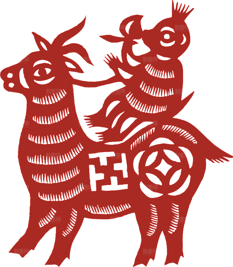动物剪纸图案素材元素