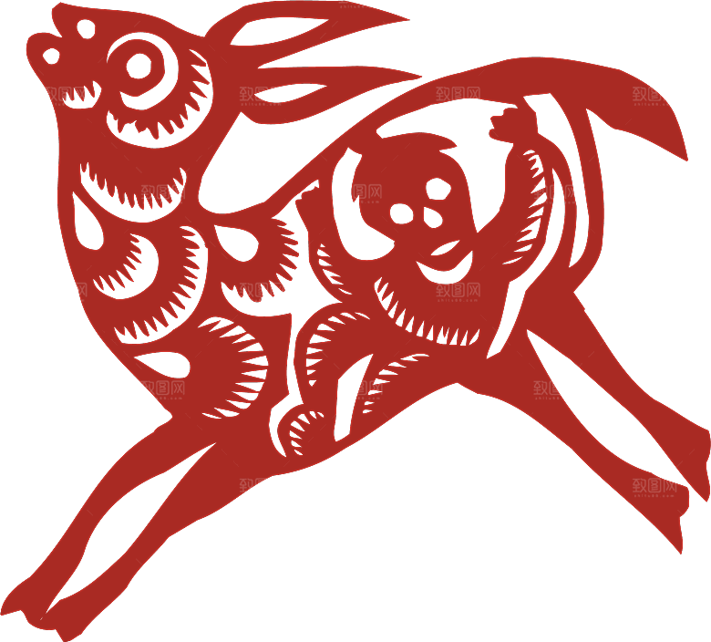 动物剪纸图案素材