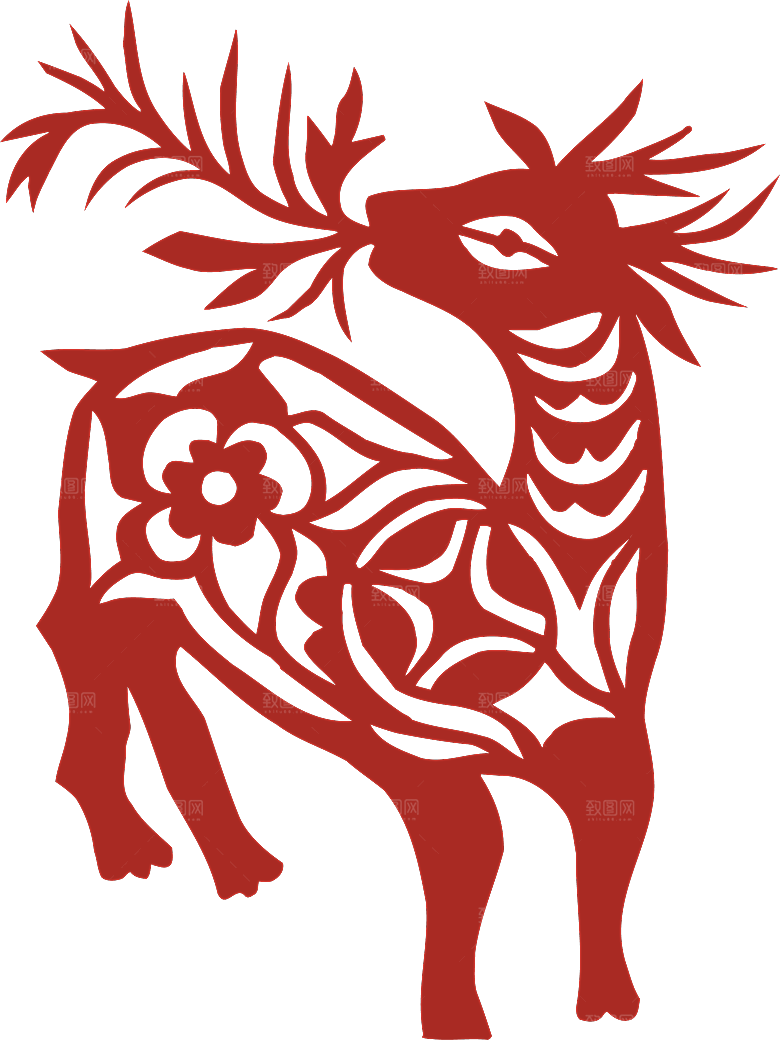 动物剪纸图案素材