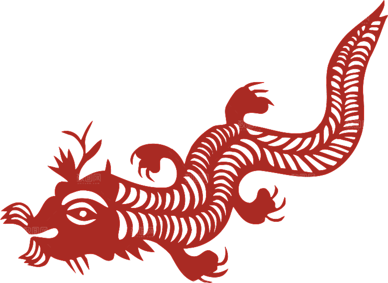 动物剪纸图案素材元素