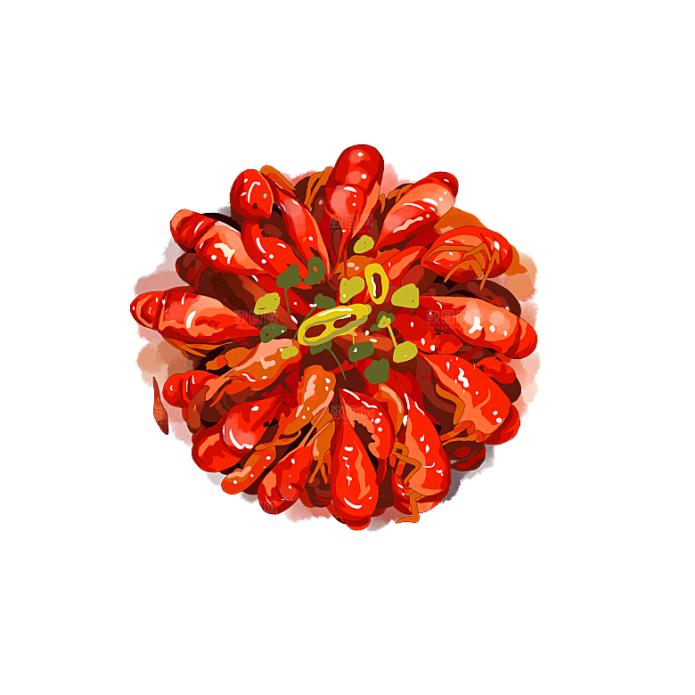 美味小龙虾插图素材餐饮元素
