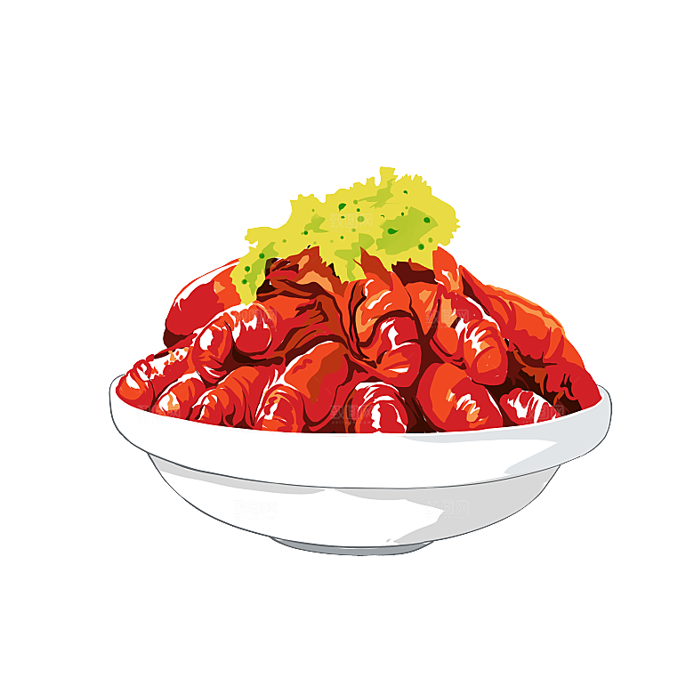 美味小龙虾插图素材餐饮元素素材