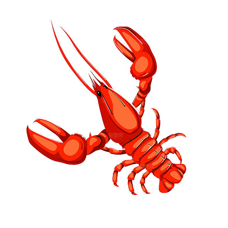 美味小龙虾插图素材餐饮元素