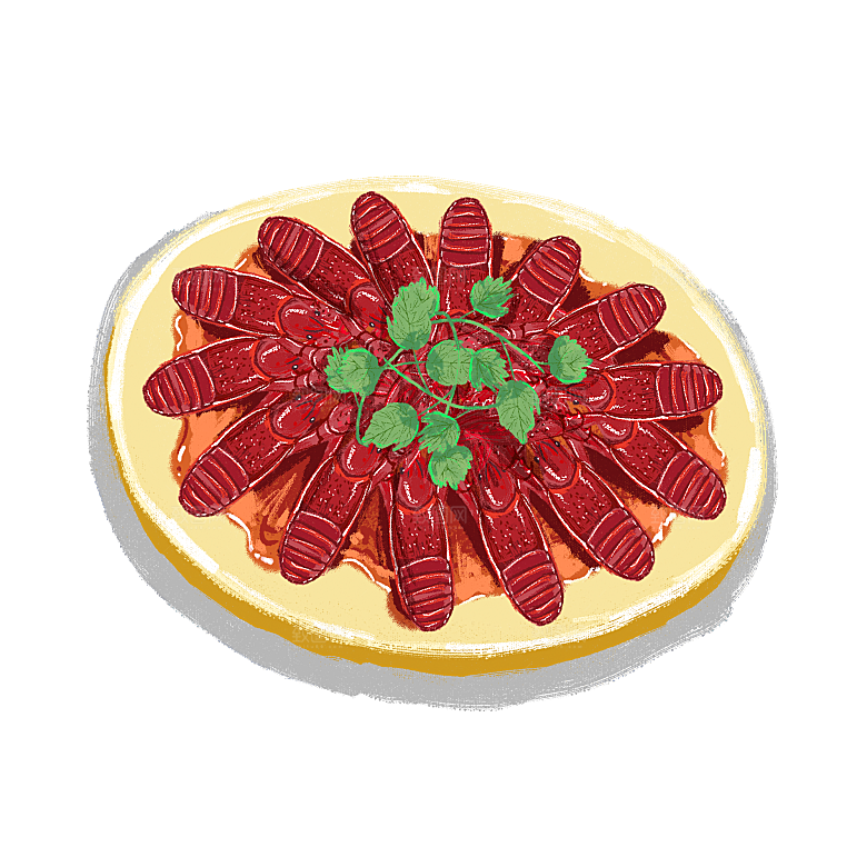 美味小龙虾插图素材餐饮元素