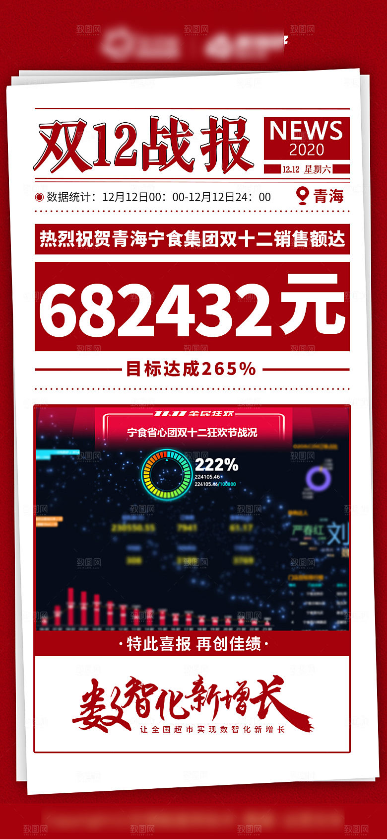 红色大气战报喜报海报