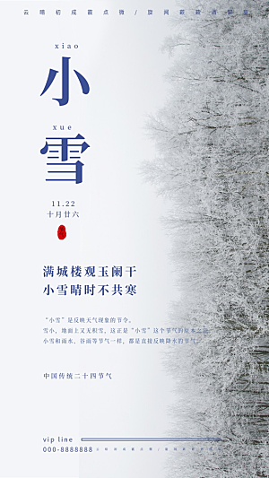 小雪传统节气实景海报